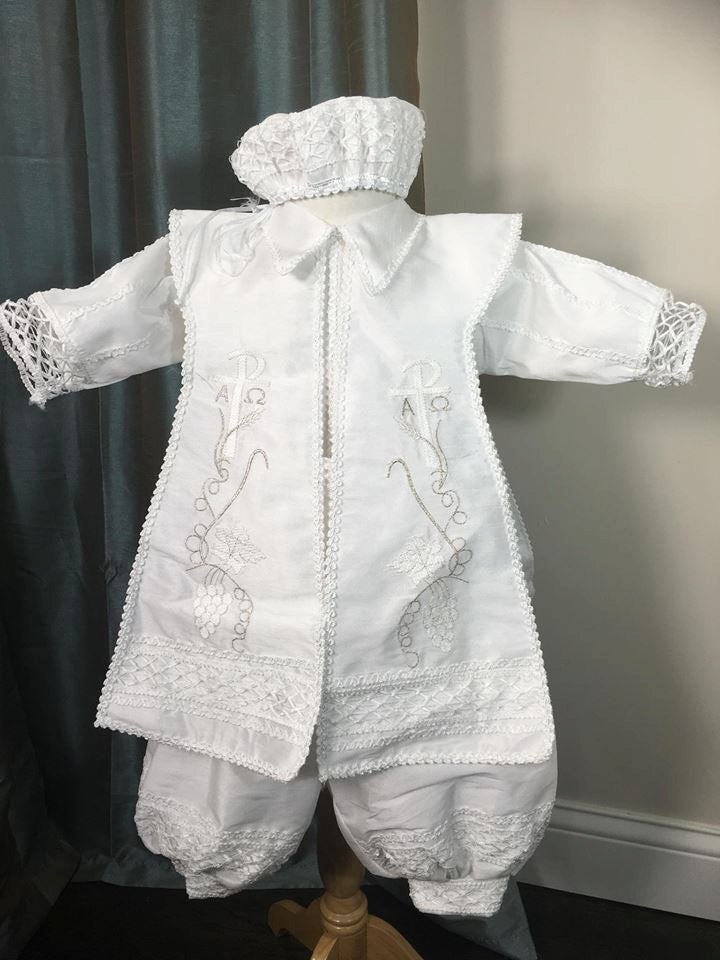 white Baptism outfit for Boy, Four piece Christening set, Blessing – ava and company