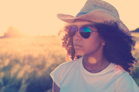 sun hat curly hair