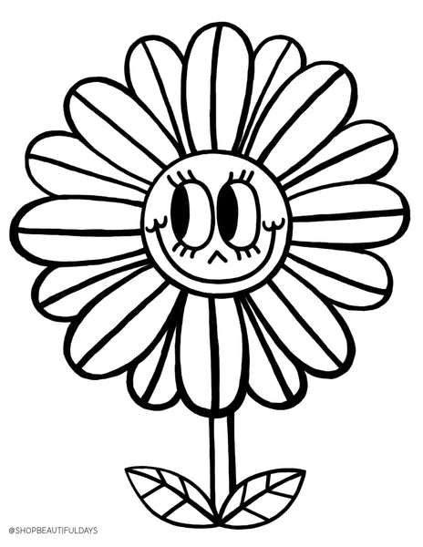 Flower Coloring Page - Free Downloadable PDF – Beautiful Days