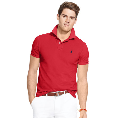Polo Men's Classic-Fit Mesh-Red - Globuswinshot Clothing - 1