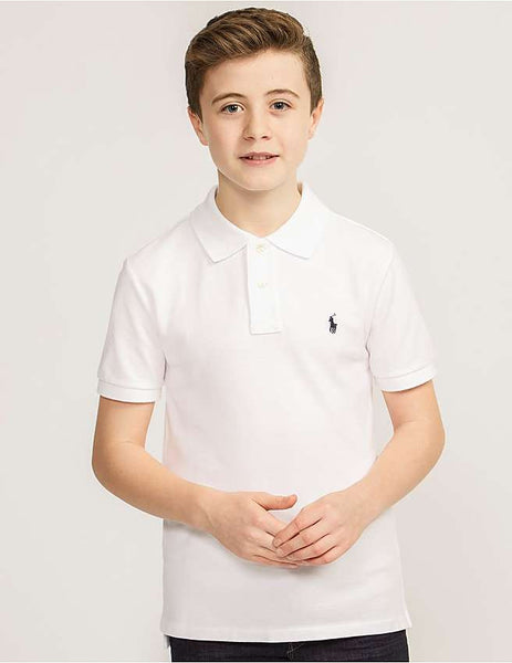 Ralph Lauren Boy's Mesh Polo-White 