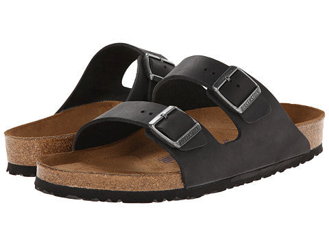 black footbed sandals
