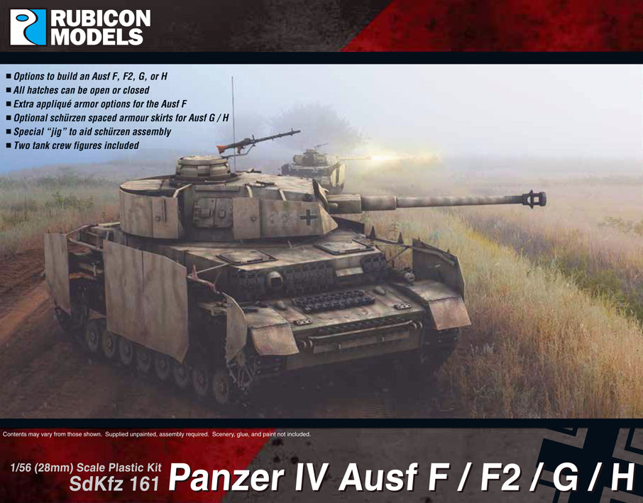 Kriegsspiel Rubicon RU-280076 1/56 Maßstab 28mm Panzer IV Ausf D /E 