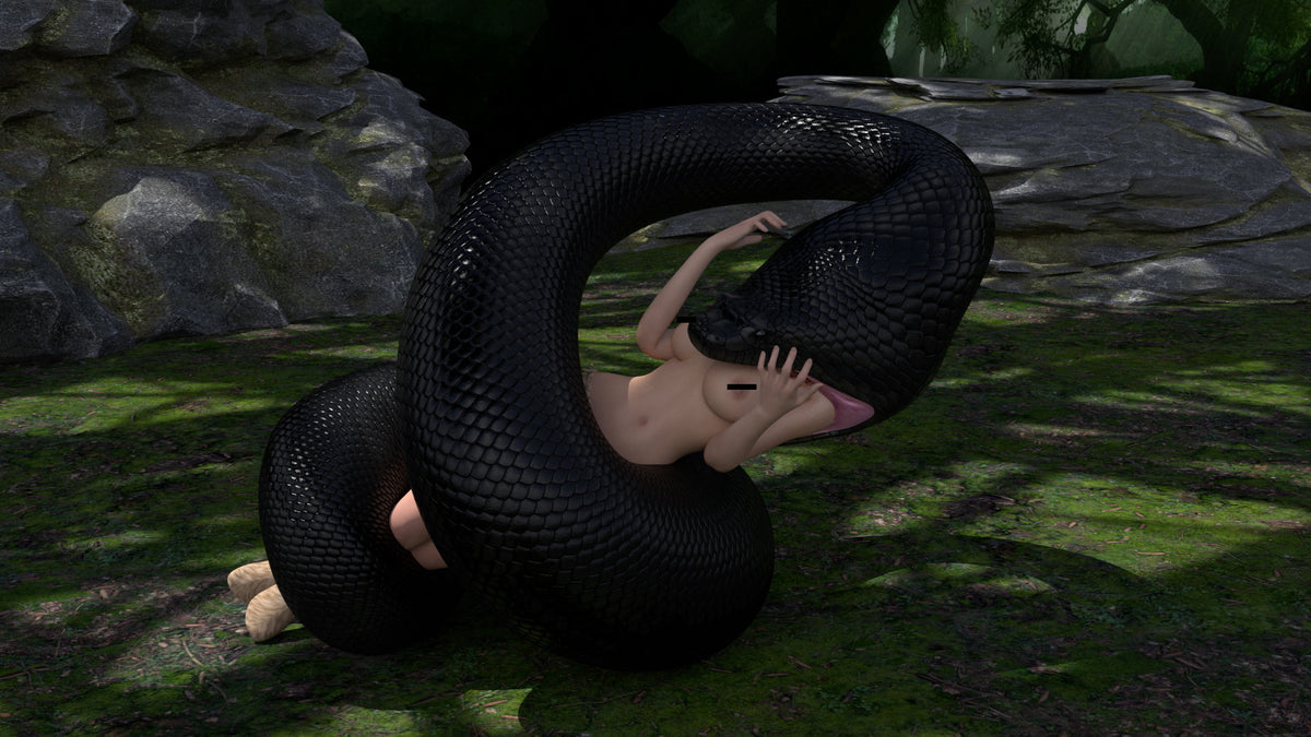 Snake vore video manip swallows bound