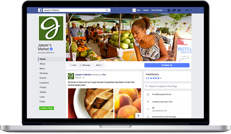 Facebook business page changes 2016 - courtesy of Facebook