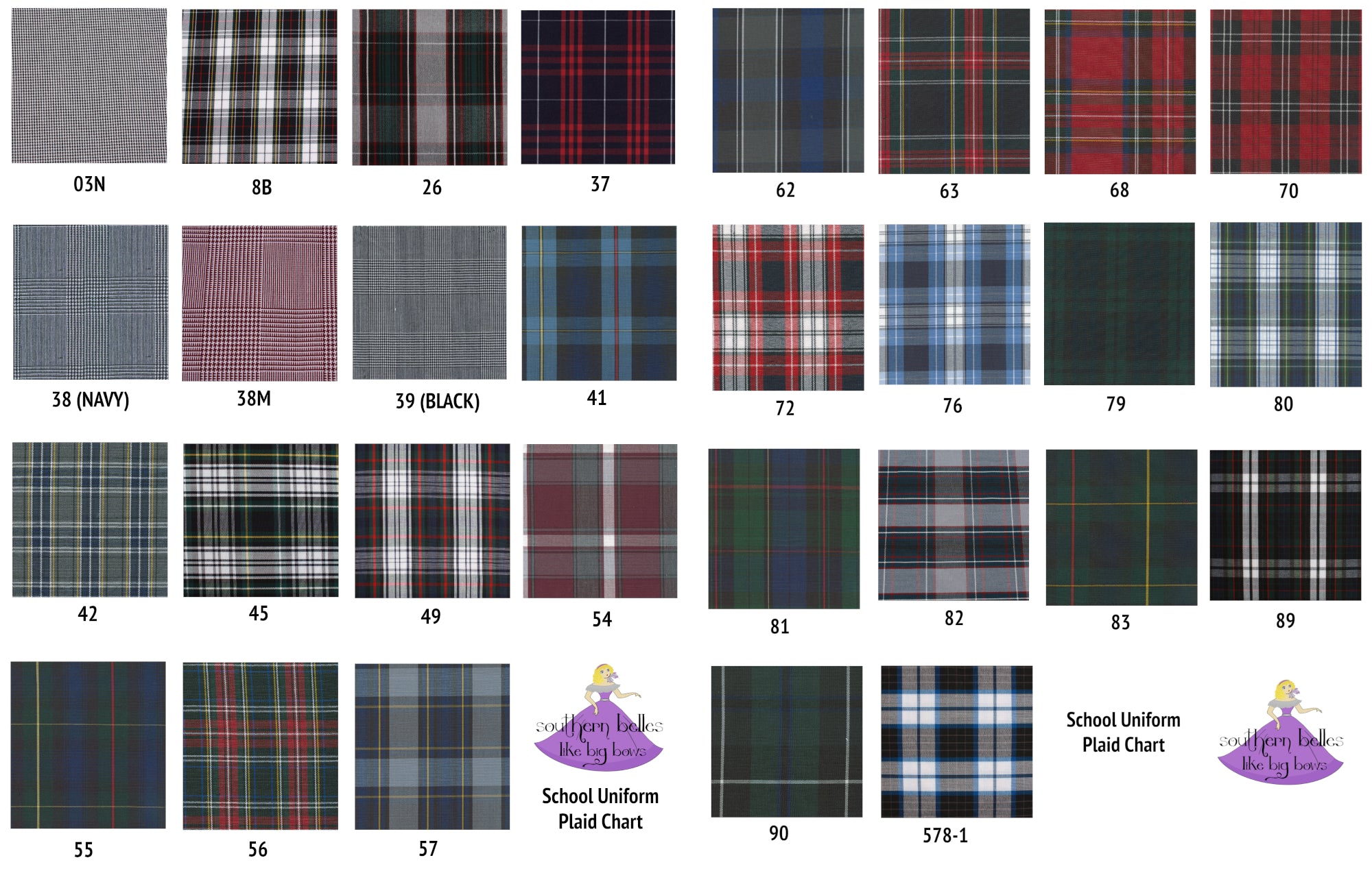 School Uniform Bow Headband - Plaid