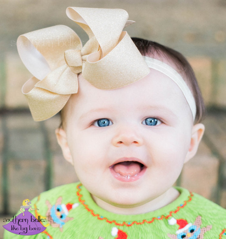 gold baby headband