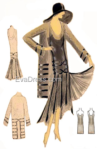 1930 Dress, Slip, Hat & Coat