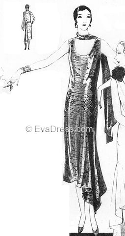 1929 Evening Frock & Scarf