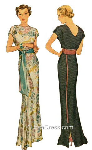 1935 Molyneux Evening Gown Pattern