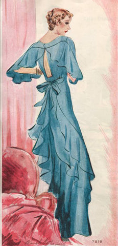 1934 McCall Finned Evening Gown