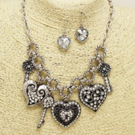 Rhinestone Charm Necklace - Treasures By Blondie Boutique