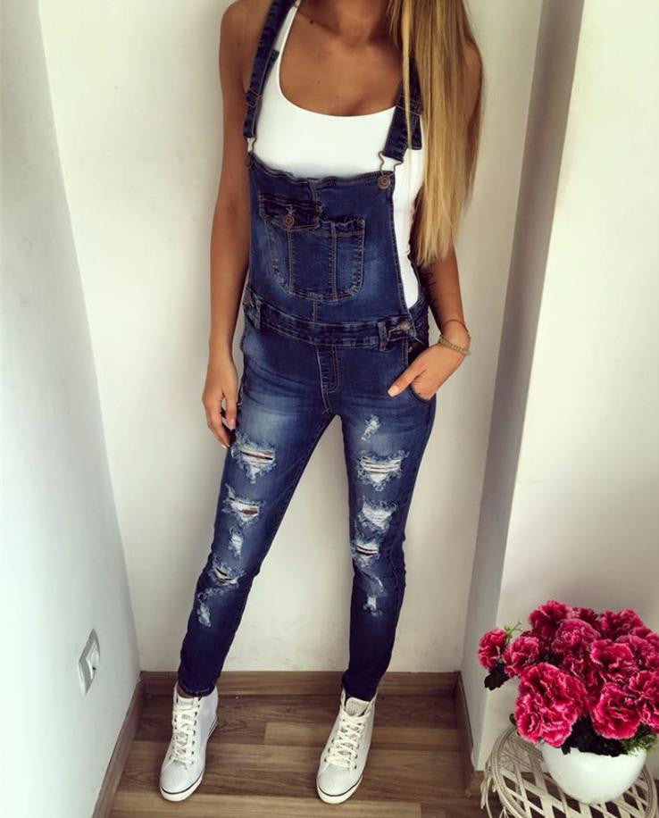 jeans with shoulder straps