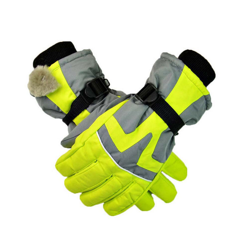 mens yellow ski gloves