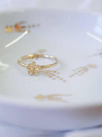 gold flower stacking ring