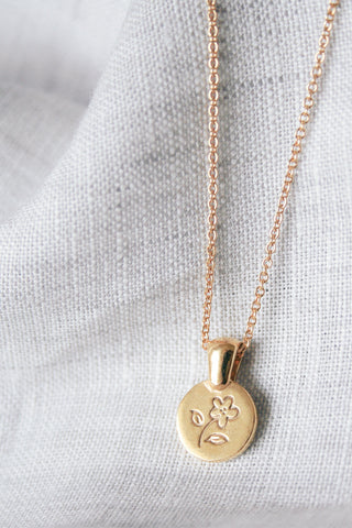 gold coin flower necklace