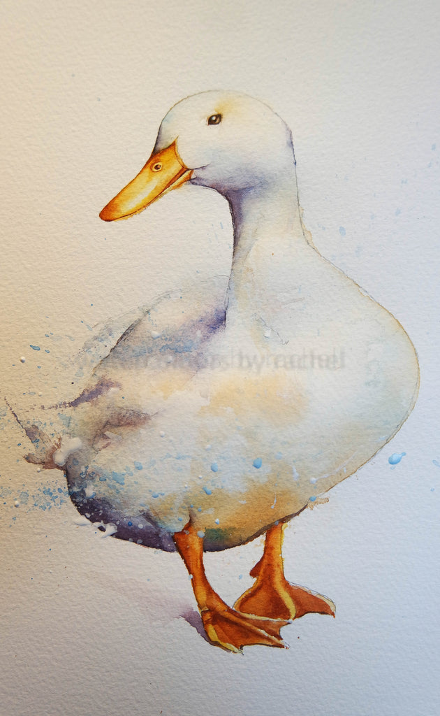 duck in water painting