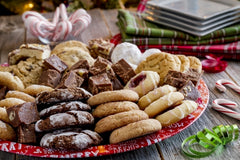 Image of cookies and desserts on a plate.