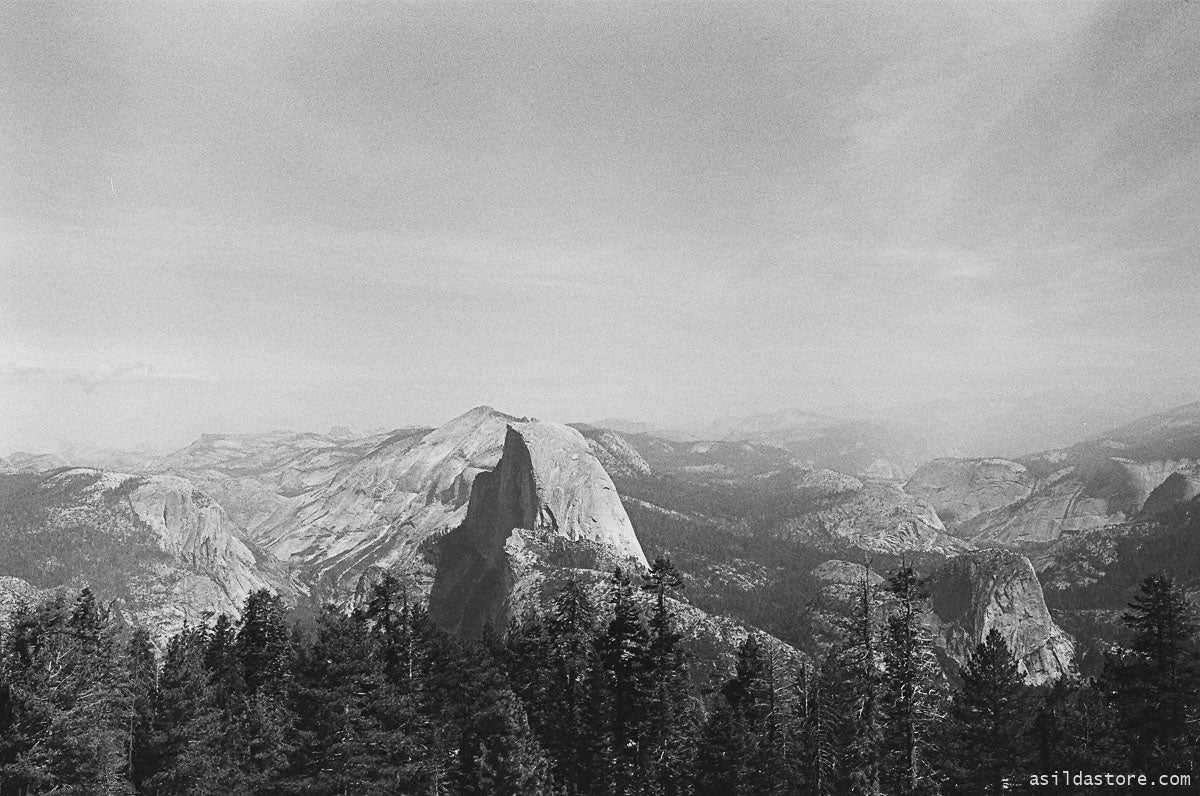 Yosemite Valley View from the Sentinel Dome. Shot on 35mm film HP5 and Leica M6