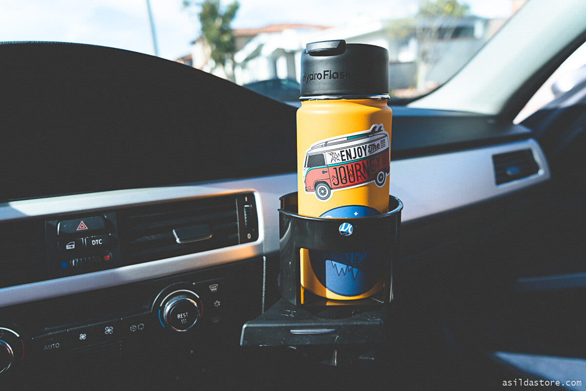 Large bottle car cup holder adapter