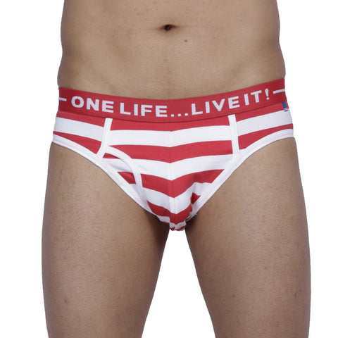 OLLI - Bold Brief Red & White stripes 1 PC Pack