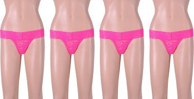 WOMEN SEXY THONGS DARK PINK(Pack of 4)