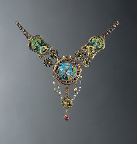 Peacock necklace by Louis Comfort Tiffany, 1906