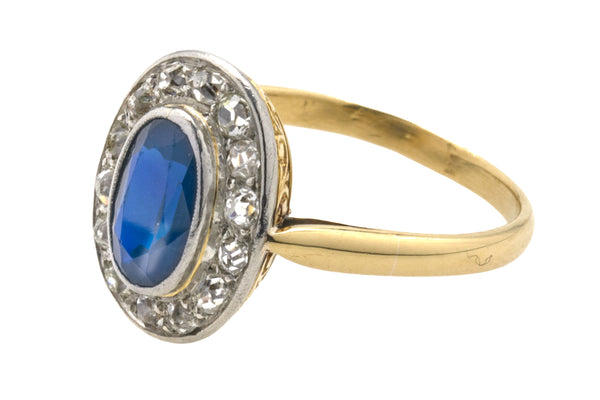 K18 Sapphire Diamond 8P Ring antique | wise.edu.pk