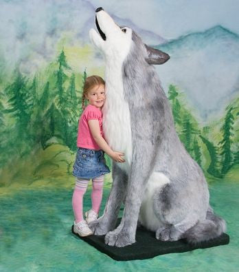 giant plush wolf
