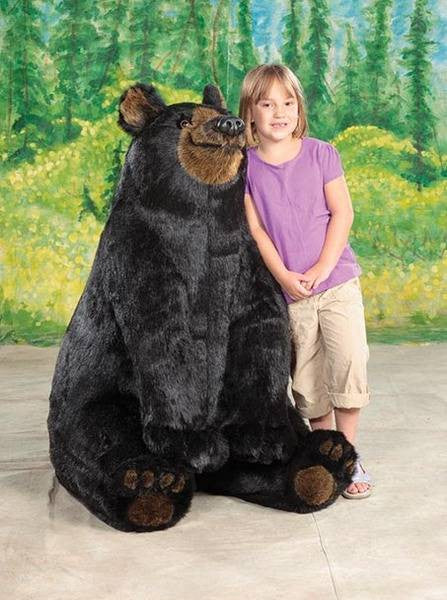 large stuffed black bear