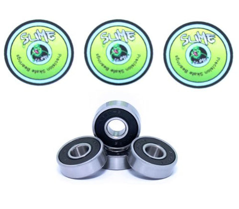 4 x TITANIUM SLIME - ABEC 9 608 RS Skate Bearings - HIKS