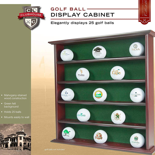 Wooden Golf Ball Display Cabinet 25 Golf Balls Caddiesshack