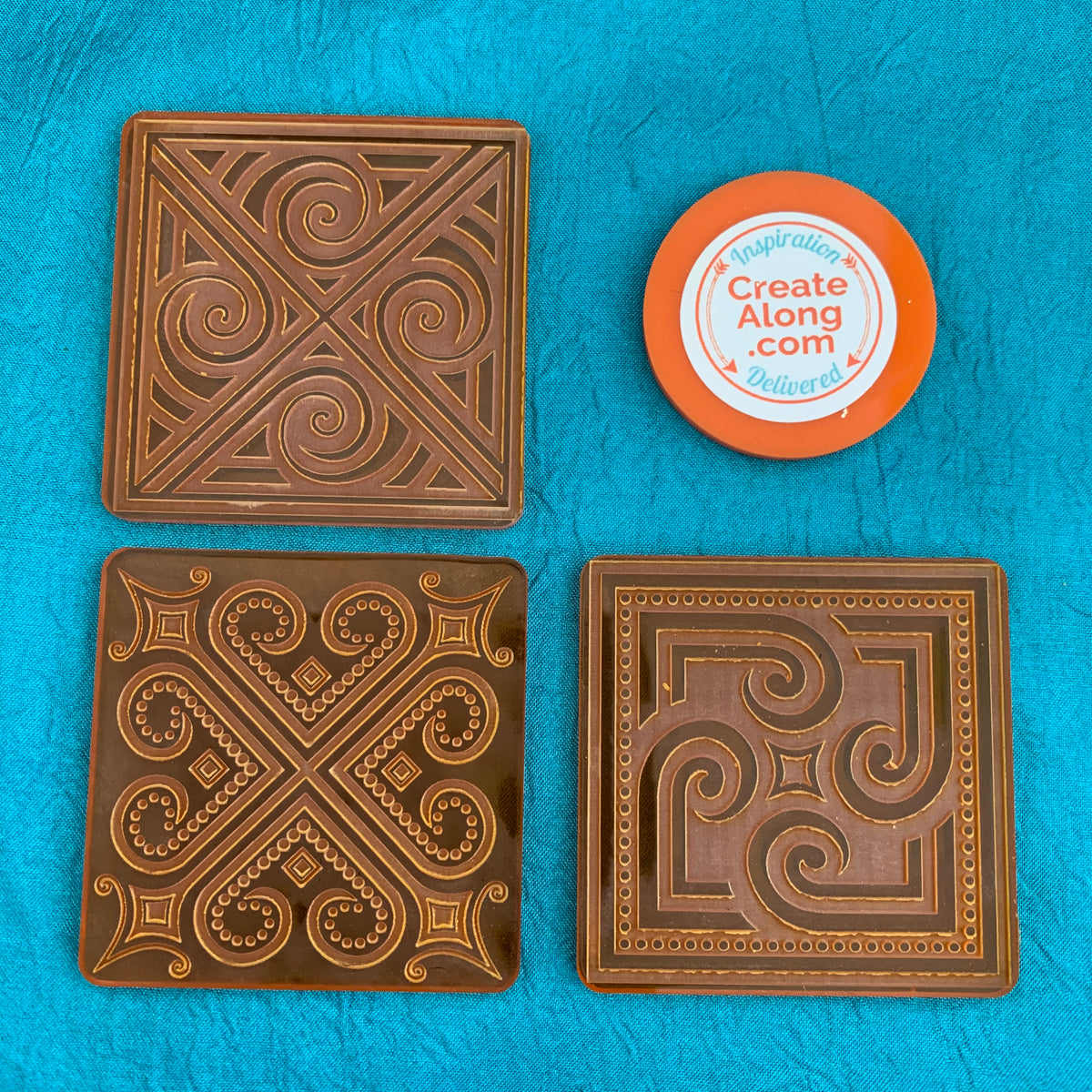Deco Disc Stained Glass Tiles Stamp and Texture Pattern Designs for Polymer Clay