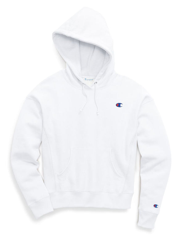 champion big c logo white pullover hoodie