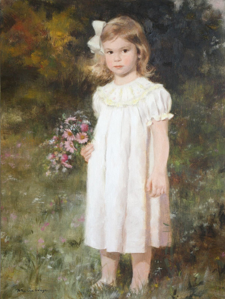 Adorable baby custom oil portrait baby girl painting by artist Maria Waye Toronto Canada artwork commissioned personalized art