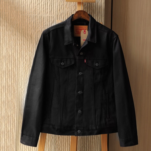 levis polished black trucker jacket