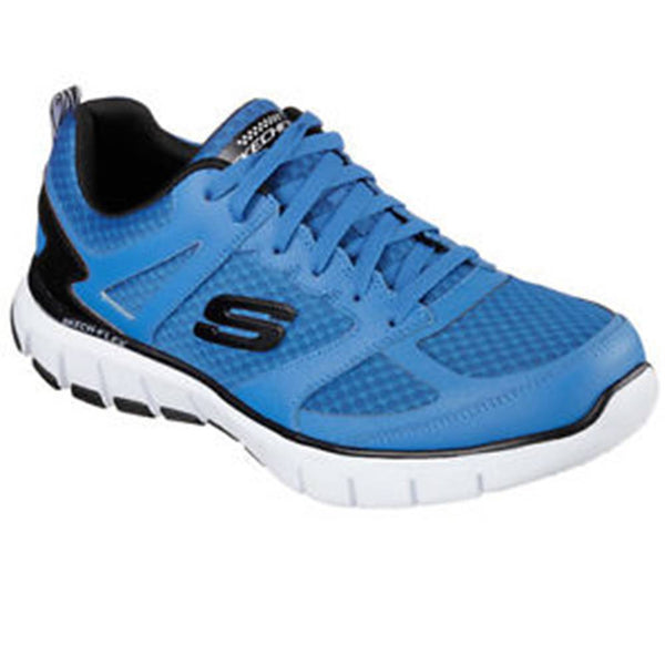 Skechers Relaxed Fit Power Alley Shoes Blue/Black Final Clearance Sale HiPOP Fashion