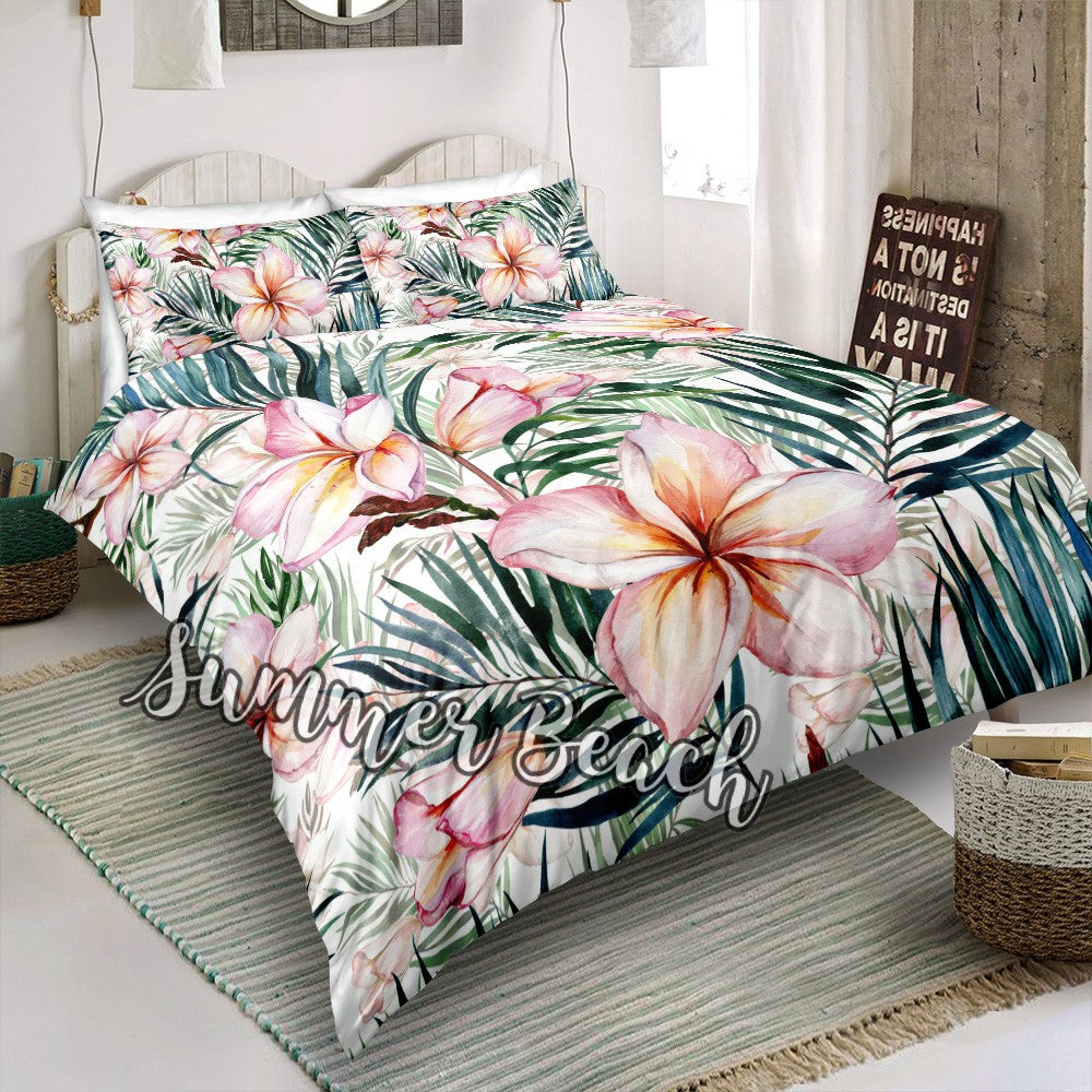 frangipani quilt cover