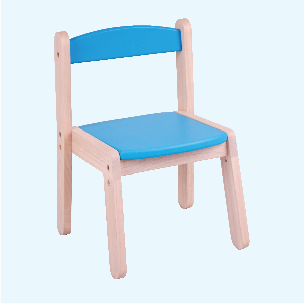 Blue wooden stackable chair for children's furniture, children's furniture, kid's chair