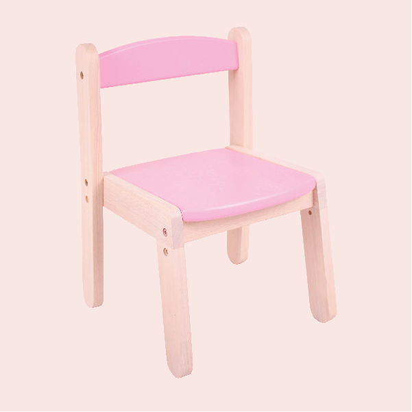 Wooden Stacking Chair - Pure Pink
