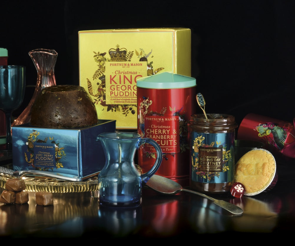Fortnum & Mason Christmas products packaging designed by artist Kristjana S Williams