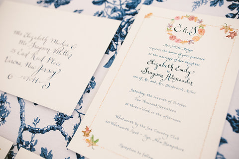 calligraphy on wedding invitations