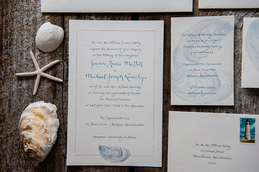 Oyster shell invitation