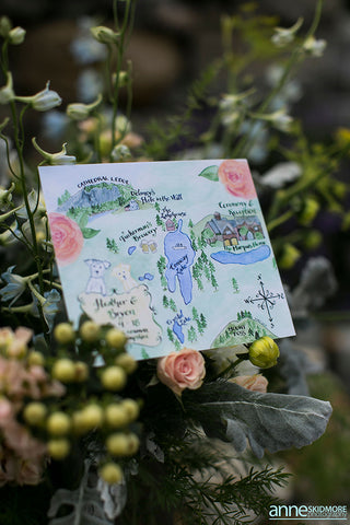 watercolor wedding map