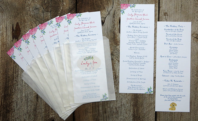 Favreau wedding programs