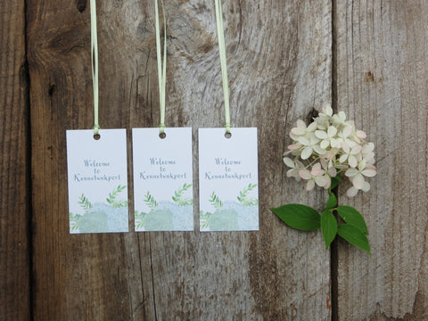 hydrangea wedding favor tag