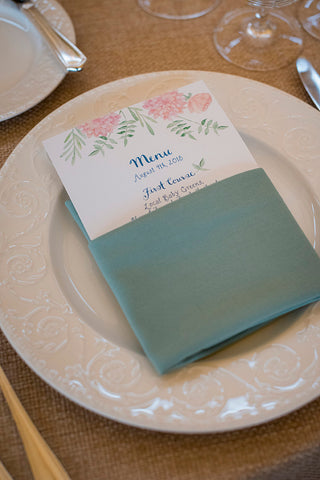 watercolor floral menu