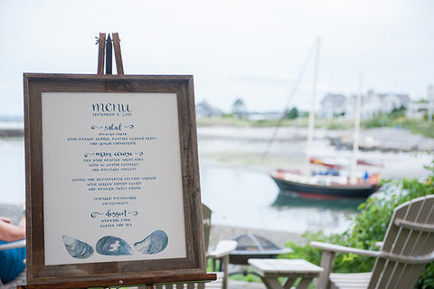 mussel shell wedding menu