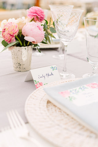 Menu with flowers