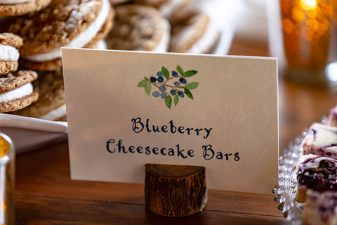 blueberry dessert sign